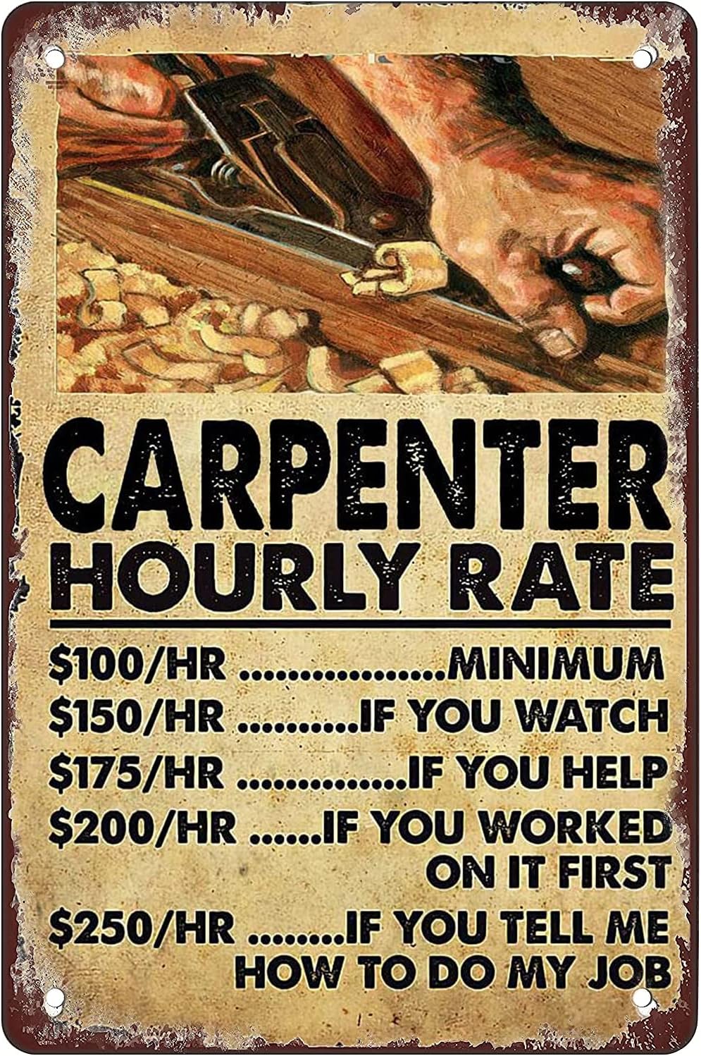 Home Bar And Restaurant - YTOMEAT Funny Retro Tin Sign Carpenter