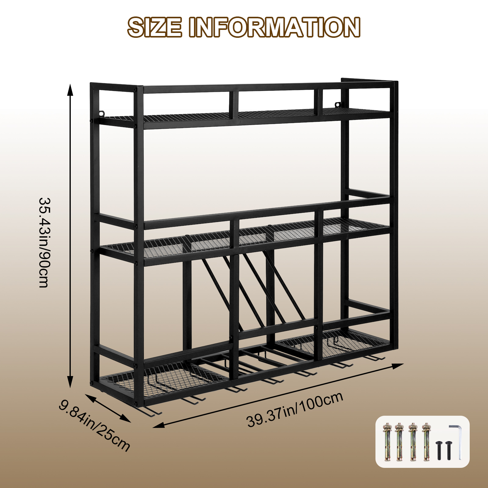 Home Bar Shelf - 3 Tiers Floating Wine Bottle Stand