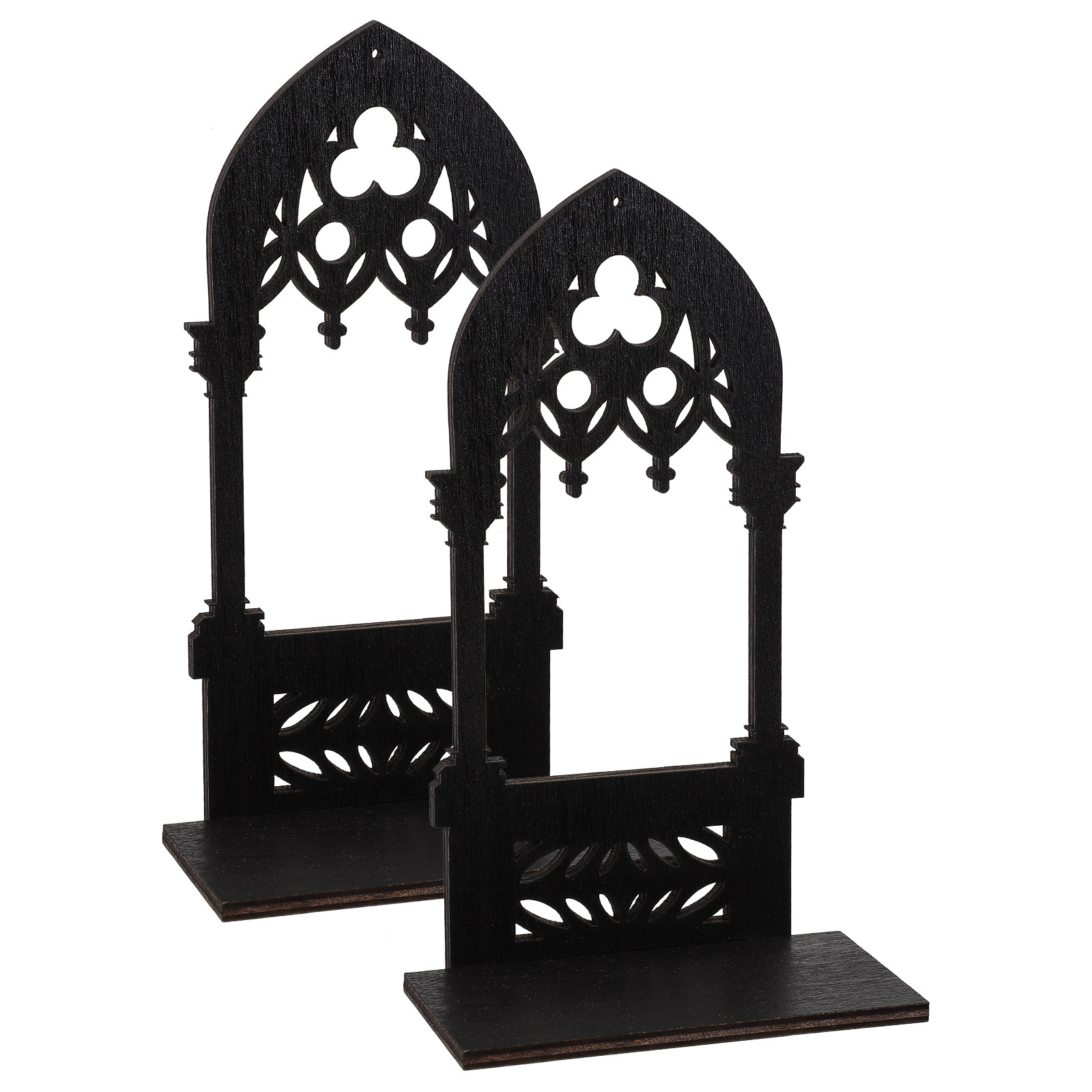 Home Bar Stand - 1Pair Gothic Holder Wooden Vintage Decorative