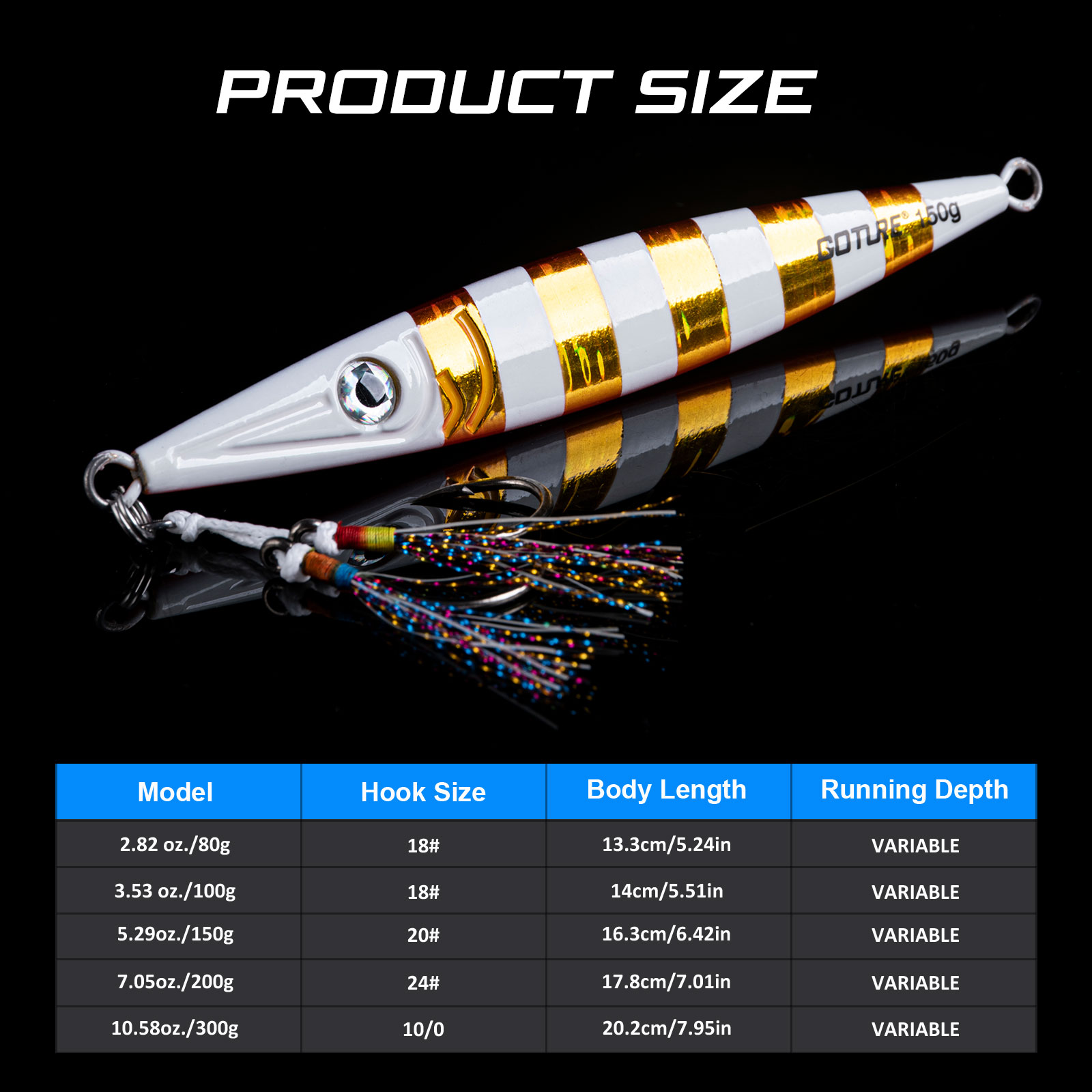 Goture Luminous Fast Sinking J - Jigger Double Sided 리뷰 및 가격