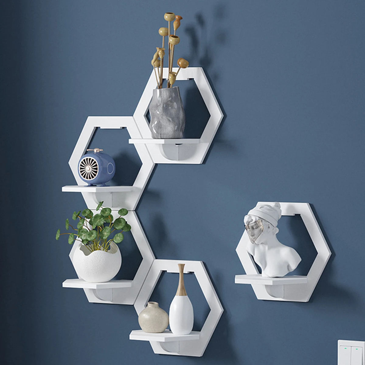 3Pcs Hexagon Wall Shelf Punch  - Home Bar Shelf 리뷰 및 가격