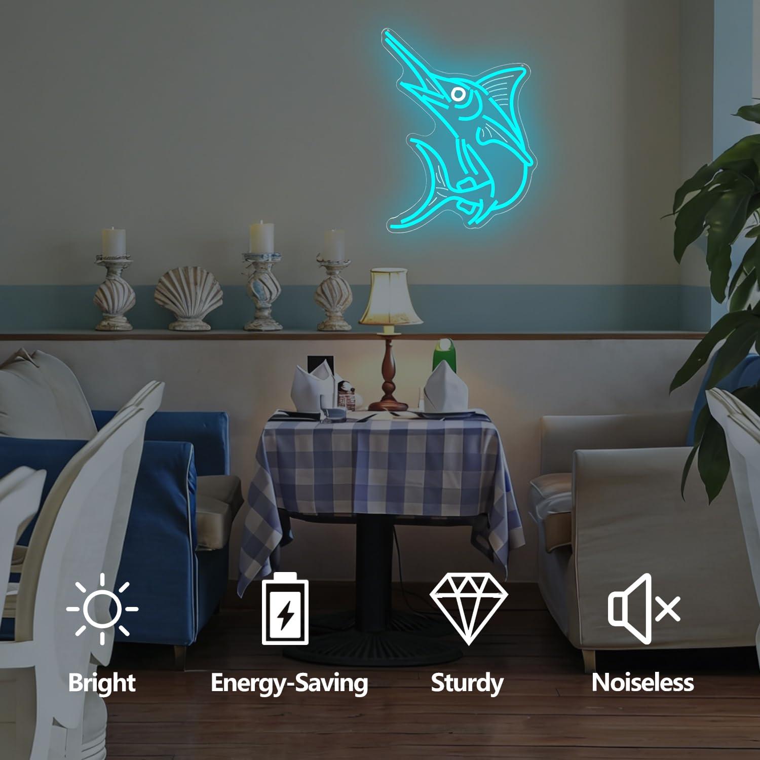 Marlin Fish Neon Sign Deep Sea - Home Bar Signs 리뷰 및 가격