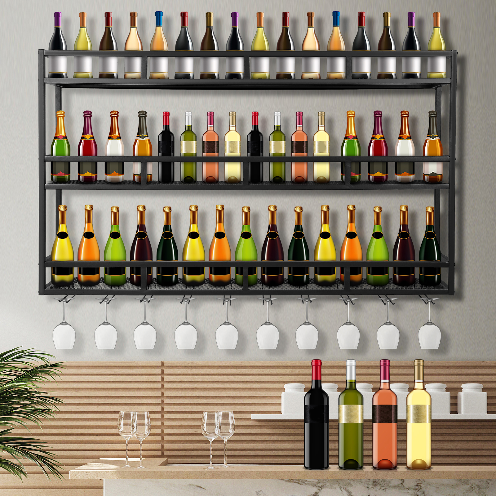 Bar Liquor Bottle Display Shel - Home Bar Shelf 리뷰 및 가격