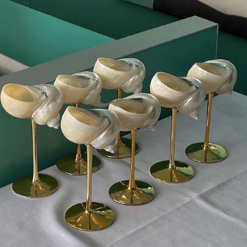 Natural Conch Wine Glass Bar a - Home Bar Shelf 리뷰 및 가격