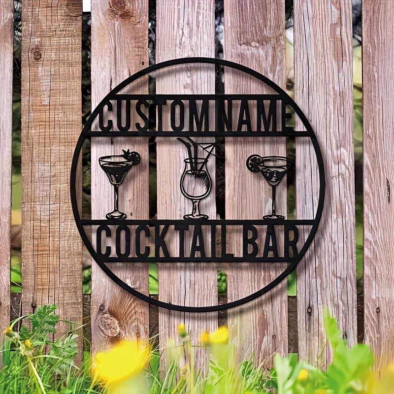 Custom Name Cocktail Bar Sign, - Home Bar Signs 리뷰 및 가격