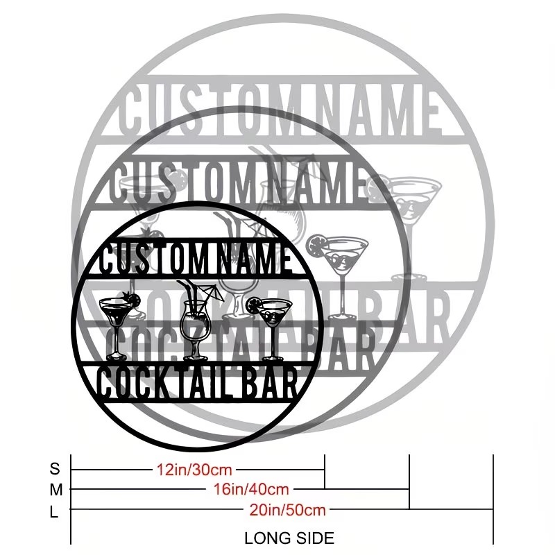 Custom Name Cocktail Bar Sign, - Home Bar Signs 리뷰 및 가격