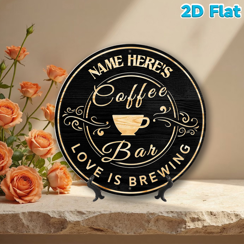 Custom Name Coffee Bar Round M - Home Bar Cafe 리뷰 및 가격