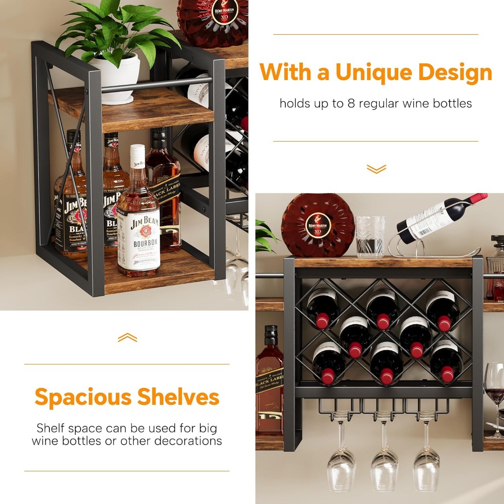 Wall Mounted Wine Rack with Gl - Home Bar Shelf 리뷰 및 가격