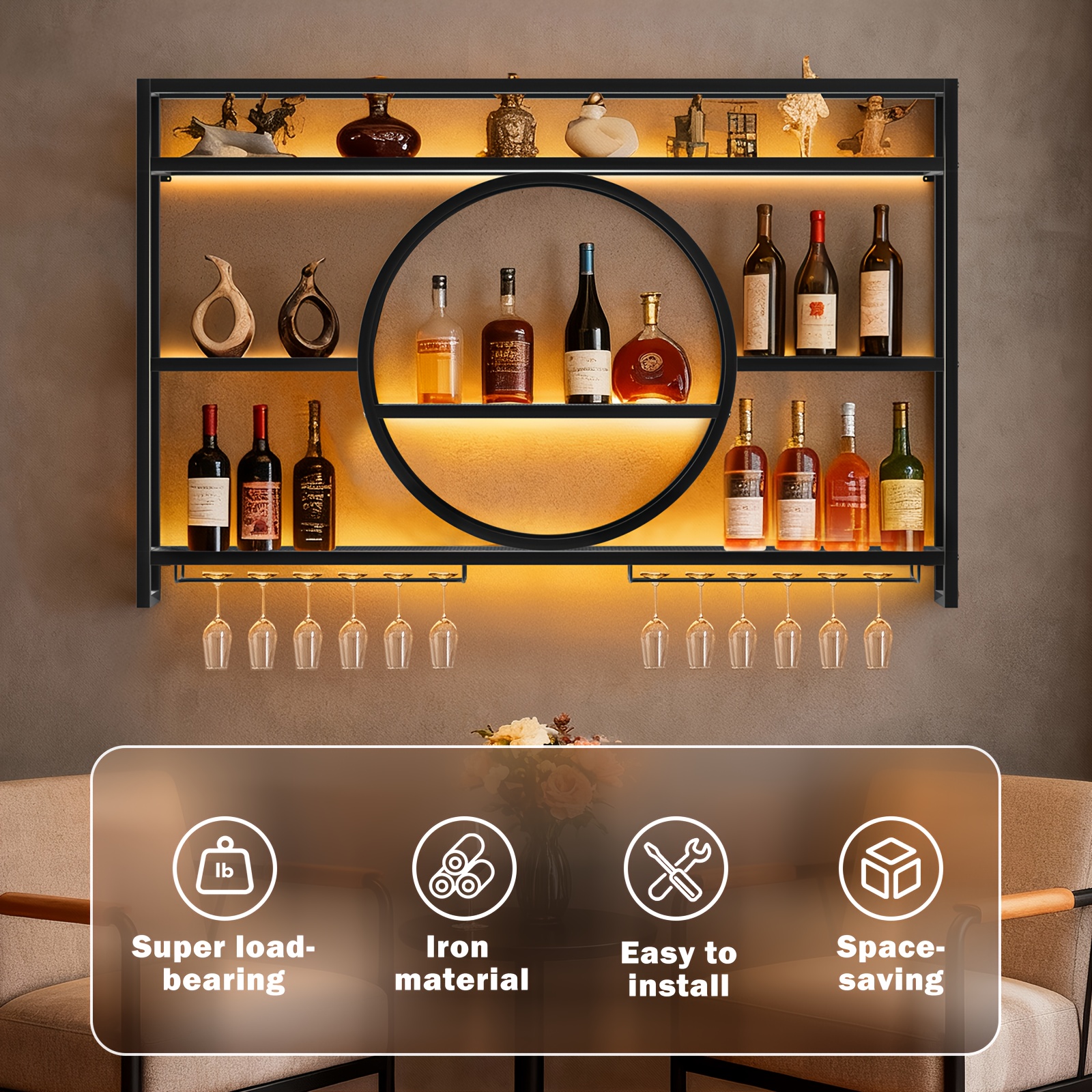 Stylish 3-Tier Wall-Mounted Me - Home Bar Shelf 리뷰 및 가격