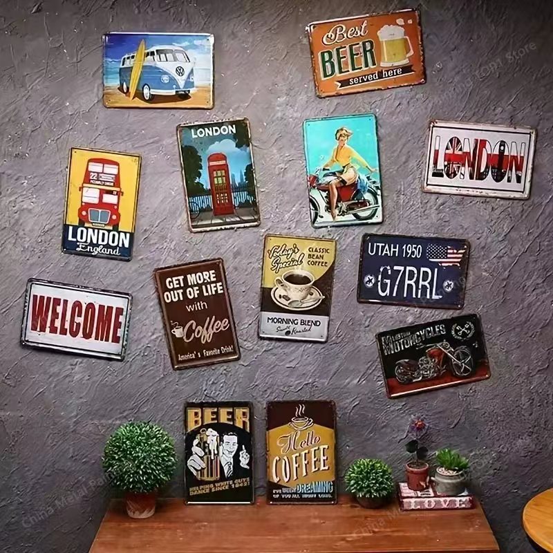 Vintage Metal Tin Sign 8x12 In - Home Bar Cafe 리뷰 및 가격