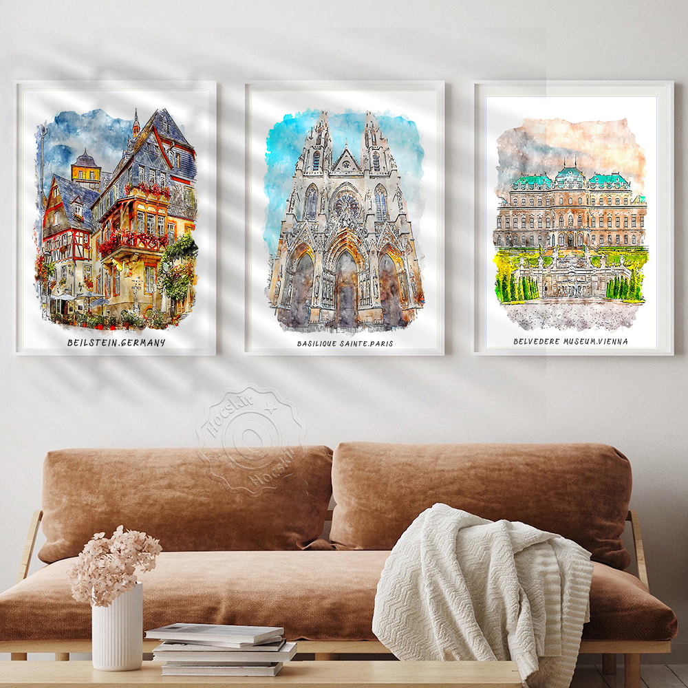 Watercolor Print, World Travel - Home Barcelona 리뷰 및 가격