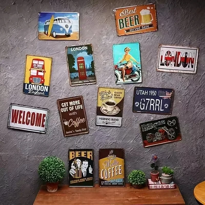 Vintage Iron Wall Sign Flat Me - Home Bar Word 리뷰 및 가격
