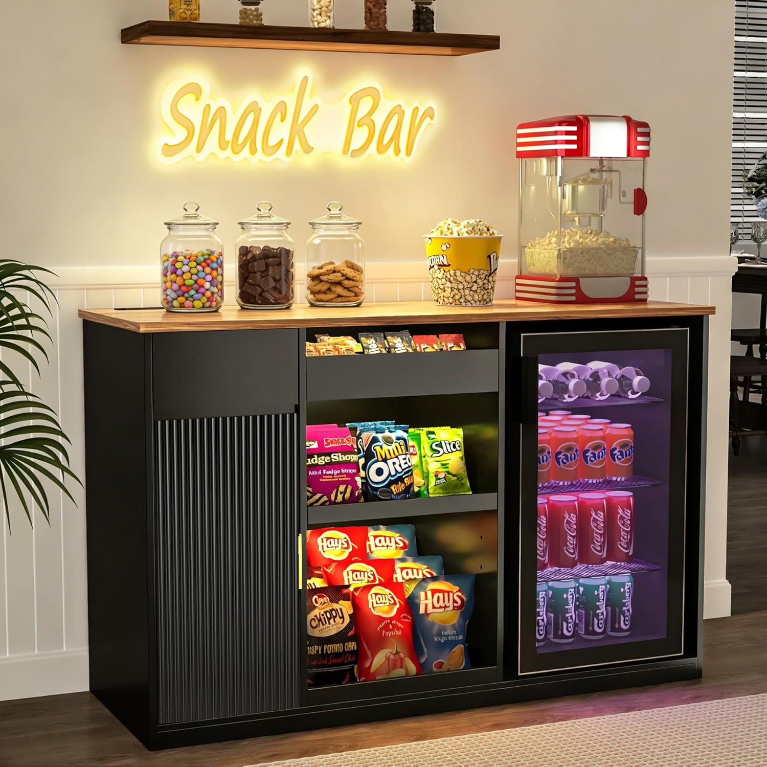 Snack Bar Cabinet with Fridge  - Home Bar And Theater 리뷰 및 가격