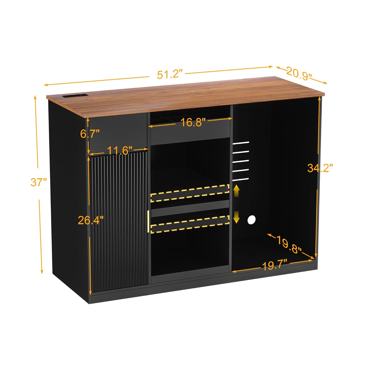 Snack Bar Cabinet with Fridge  - Home Bar And Theater 리뷰 및 가격