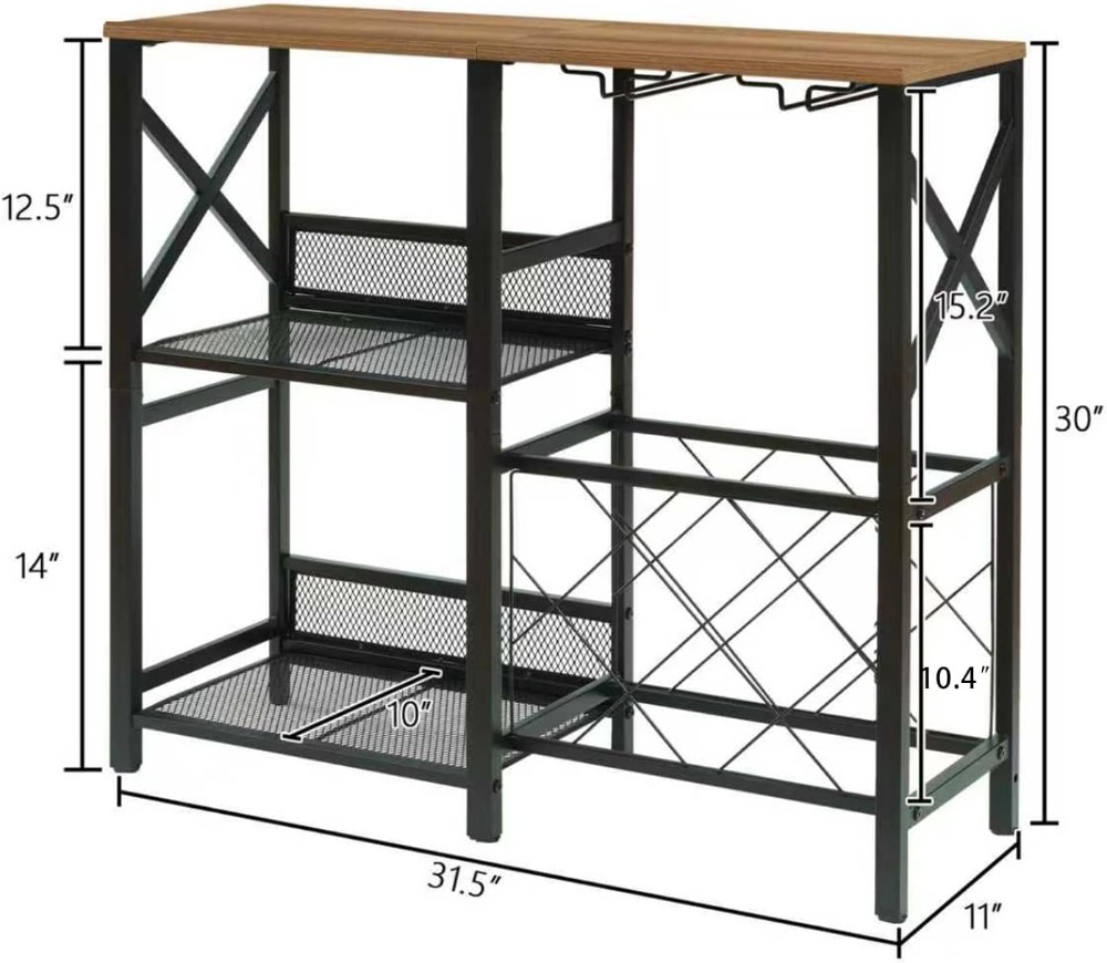 Rustic Freestanding Wine Rack  - Home Bar Shelf 리뷰 및 가격