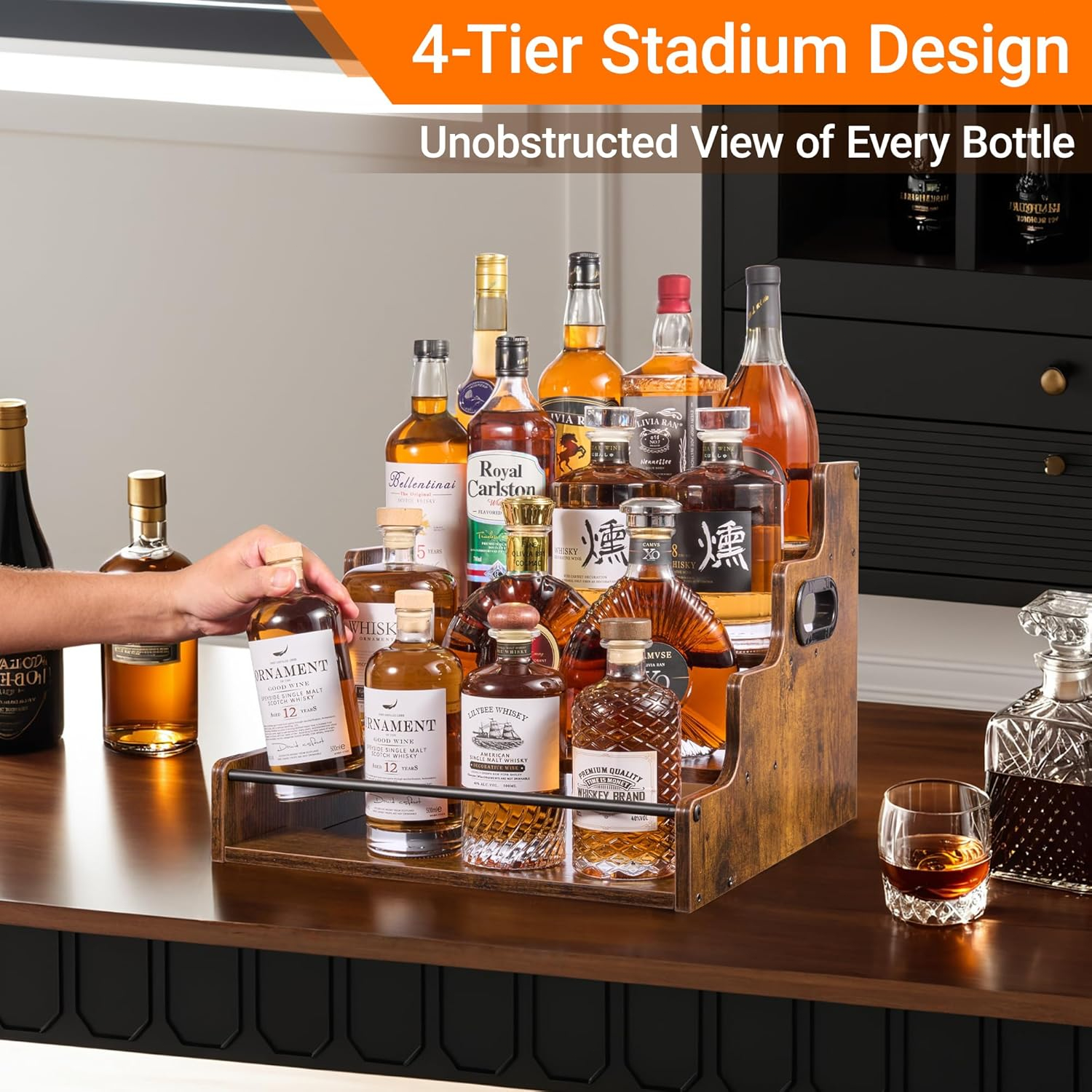 Liquor Bottle Display Shelf, C - Home Bar Shelf 리뷰 및 가격