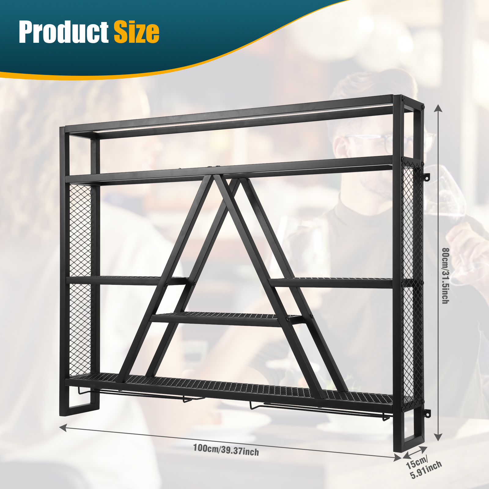 Metal Bottle & Glass Holder Mu - Home Bar Shelf 리뷰 및 가격