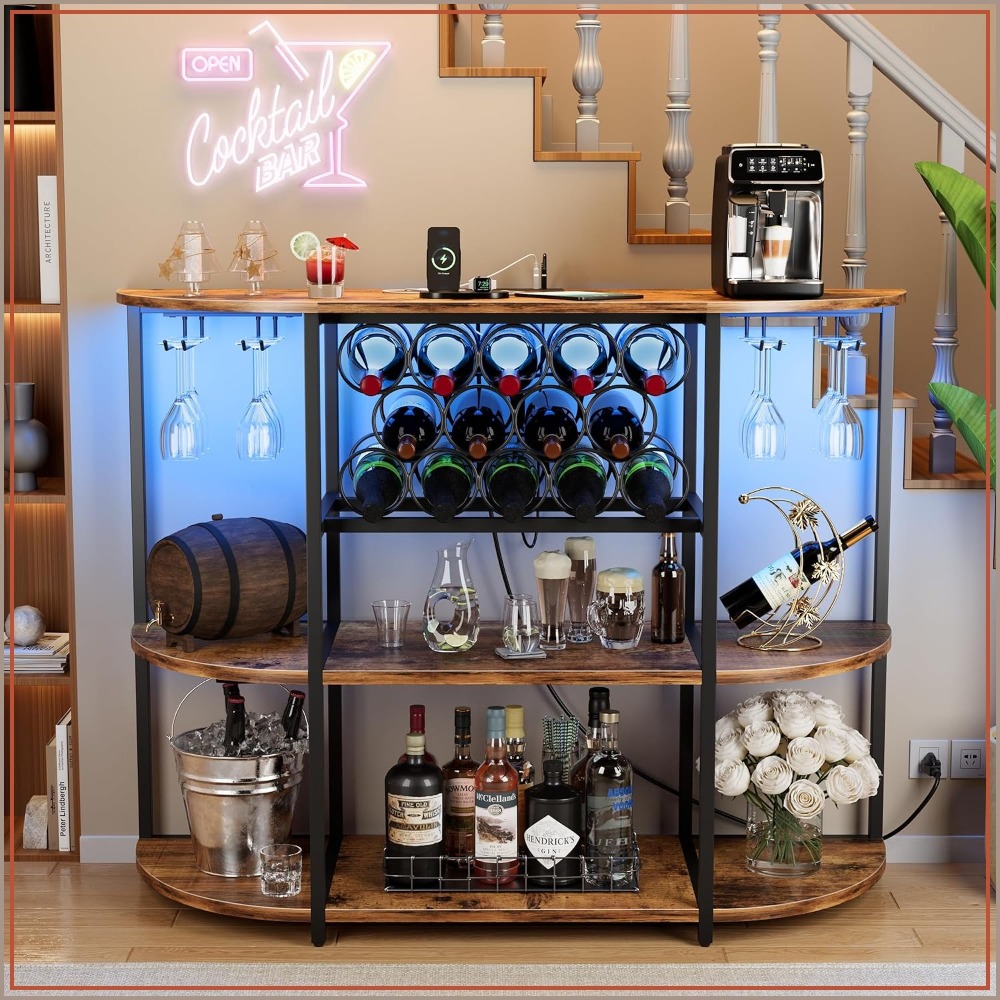 LED Lit Wine Bar Cabinet with  - Home Bar And Cabinet 리뷰 및 가격