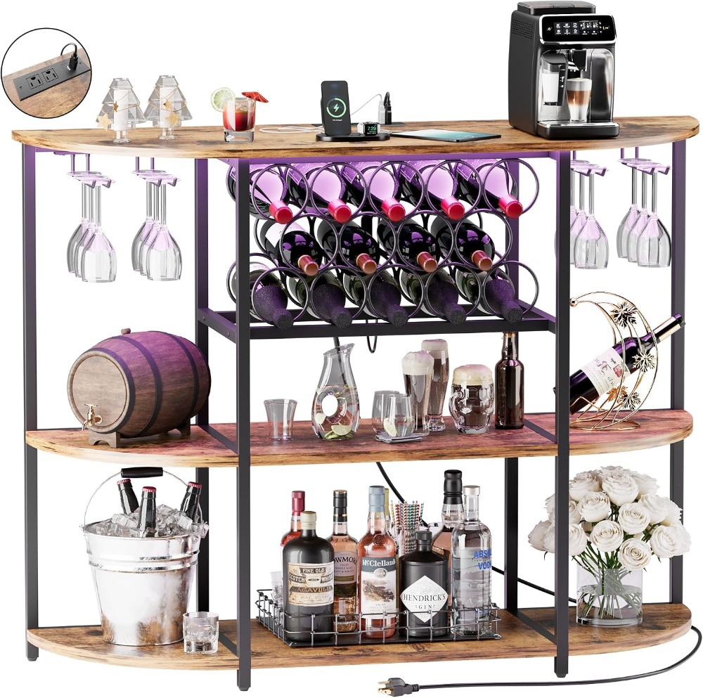 LED Lit Wine Bar Cabinet with  - Home Bar And Cabinet 리뷰 및 가격