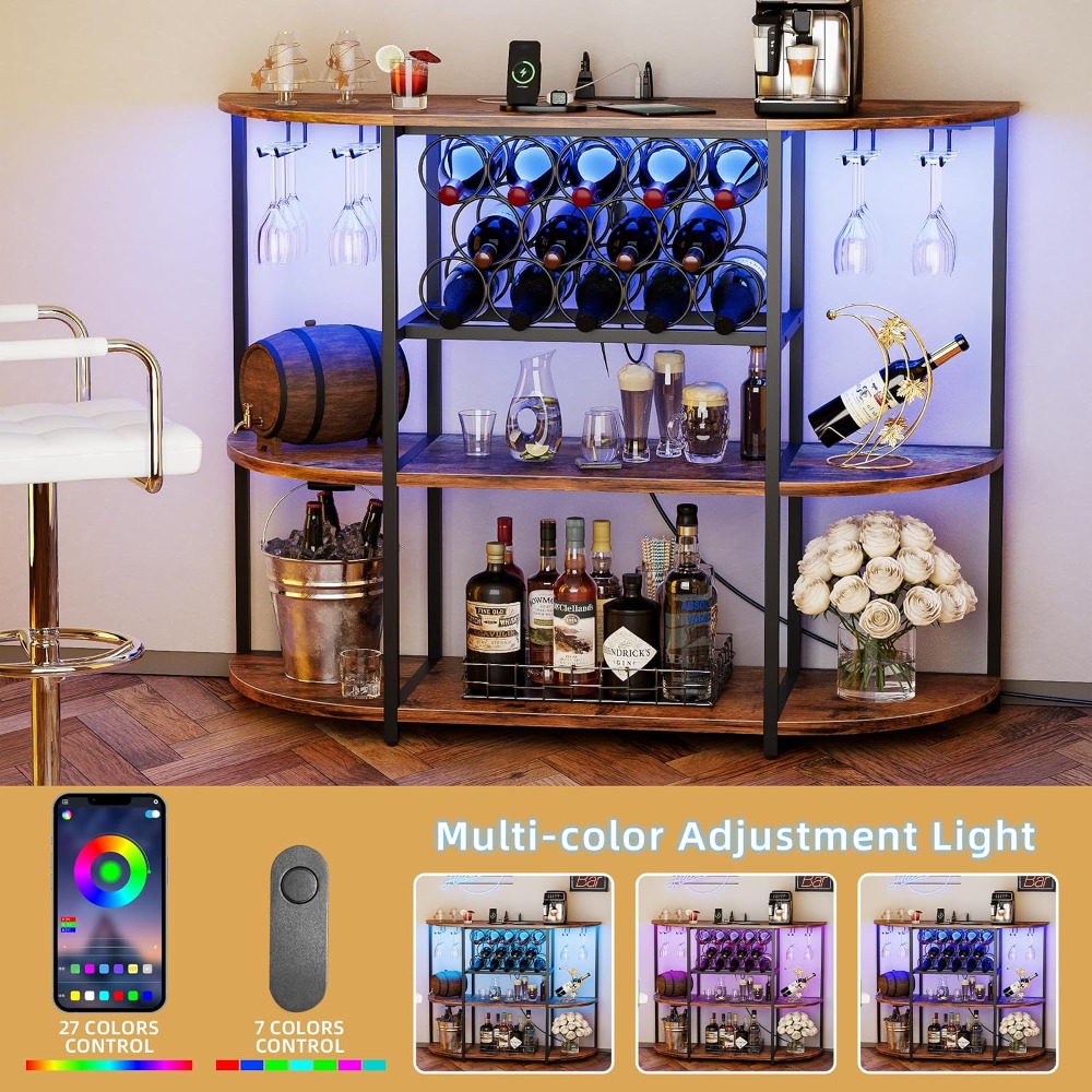 LED Lit Wine Bar Cabinet with  - Home Bar And Cabinet 리뷰 및 가격