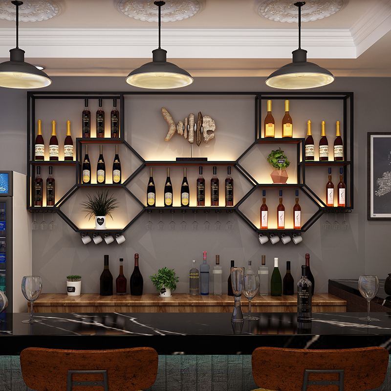 Metal Shelves Wine Cabinet Liv - Home Bar Shelf 리뷰 및 가격