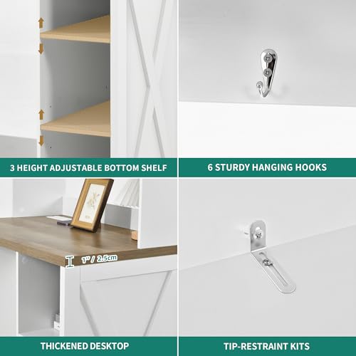 White Farmhouse-Style 6-Tier S - Home Bar Shelves 리뷰 및 가격