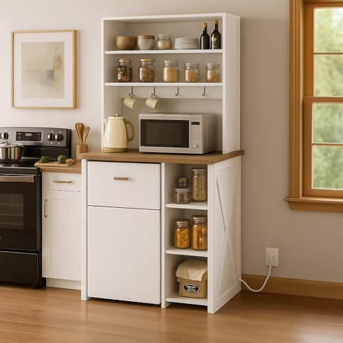 White Farmhouse-Style 6-Tier S - Home Bar Shelves 리뷰 및 가격