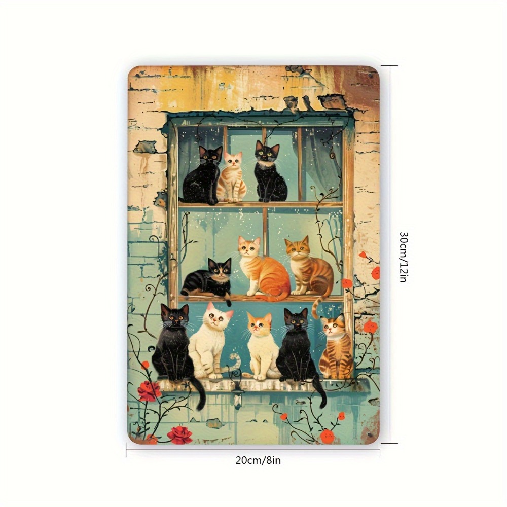 Vintage Cats Window Metal Sign - Home Bar Cafe 리뷰 및 가격