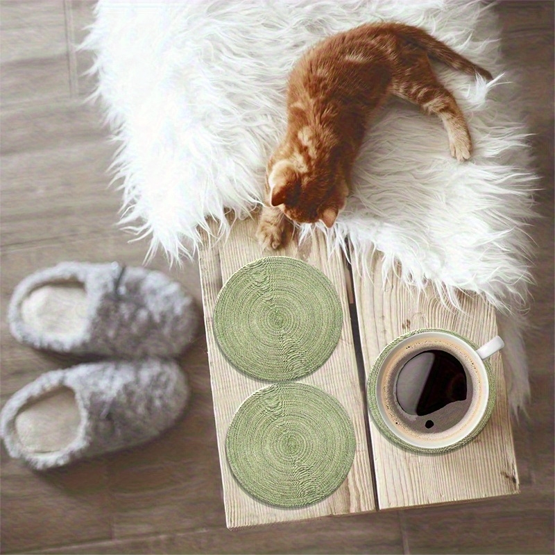 6pcs 4in Round Retro Green Gro - Home Bar Setup 리뷰 및 가격